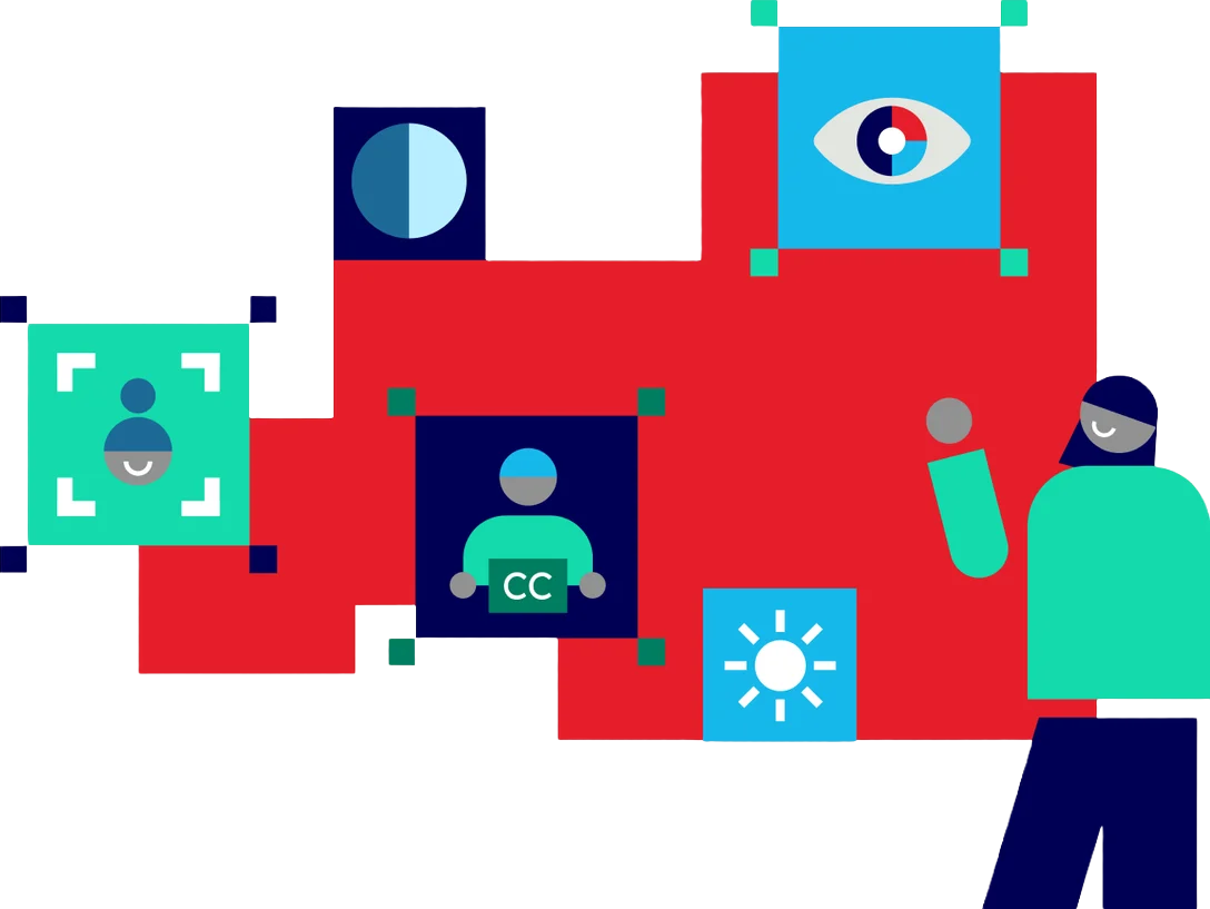 ADC Hackathon 2026 key visual showing a person alongside accessibility and digital technology icons, representing inclusive innovation and accessible digital solutions.